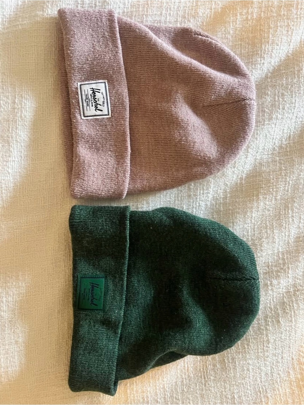 Herschel Supply Company Beanie Set in Pink and Green